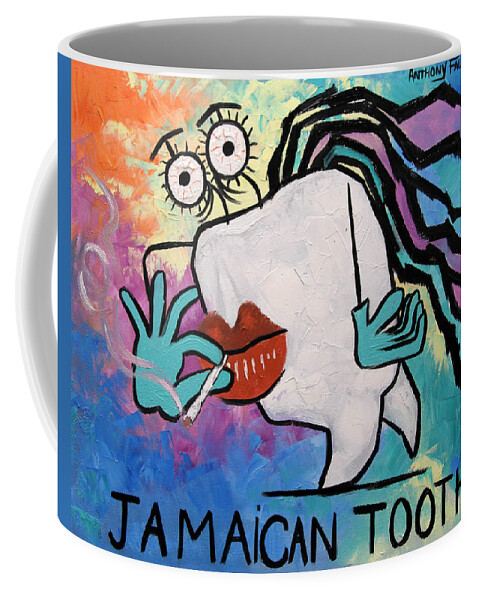 Jamaican Tooth Coffee Mug featuring the painting Jamaican Tooth by Anthony Falbo