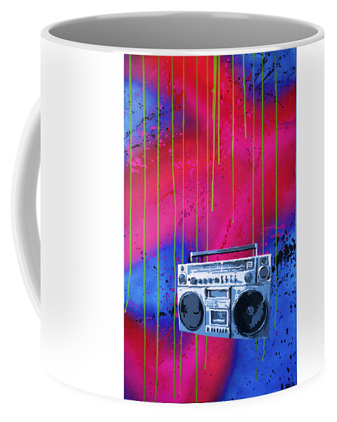 Jam-box Coffee Mug featuring the painting Jamboxxx by Bobby Zeik