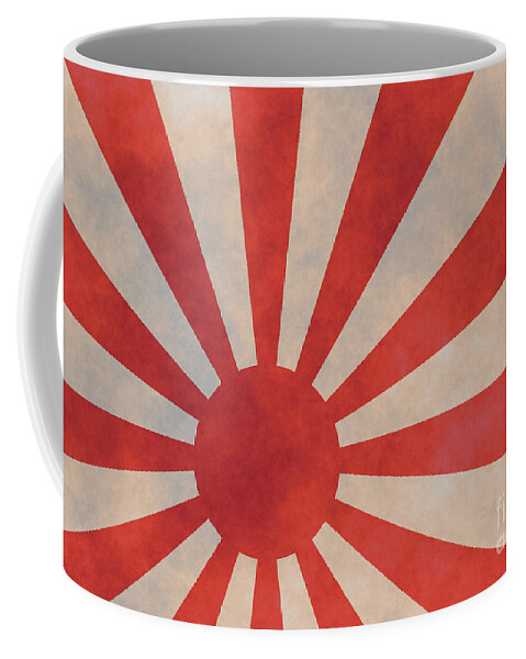 Japanese Coffee Mug featuring the digital art Japanese Rising Sun by Amanda Mohler