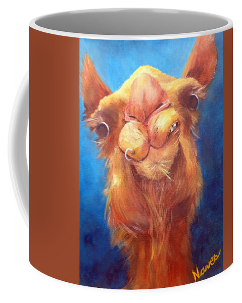 Camel Coffee Mug featuring the painting Jay Z Camel by Deborah Naves