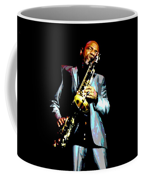 Jazz Coffee Mug featuring the painting Jazzman by Deena Stoddard