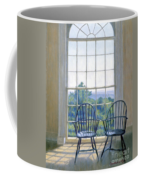 Thomas Coffee Mug featuring the painting Jefferson and a Friend at Monticello by Candace Lovely