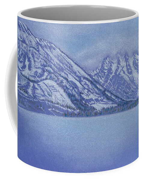 Landscape Coffee Mug featuring the pastel Jenny Lake - Grand Tetons by Michele Myers