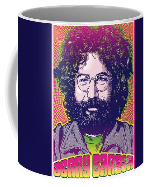 Truckin Coffee Mug featuring the digital art Jerry Garcia Pop Art by Jim Zahniser