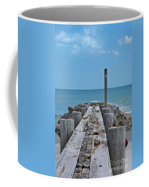 Beach Coffee Mug featuring the photograph Jetty At Pawleys Island by Kathy Baccari
