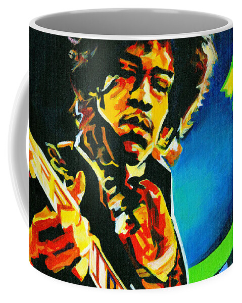 Tanya Filichkin Coffee Mug featuring the painting Bold As Love. Jimi Hendrix by Tanya Filichkin
