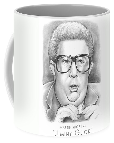 Celebrities Coffee Mug featuring the drawing Jiminy Glick by Greg Joens