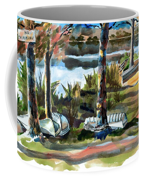 John Boats And Row Boats Coffee Mug featuring the painting John Boats and Row Boats by Kip DeVore