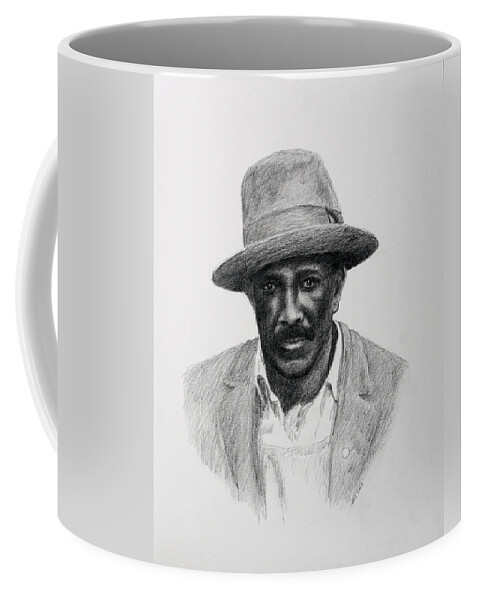 Portrait Coffee Mug featuring the drawing John Hearn by Daniel Reed