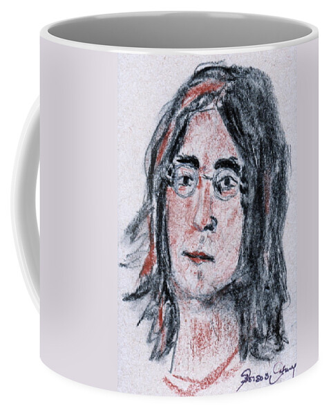 John Lennon Coffee Mug featuring the painting John Lennon by Anna Ruzsan
