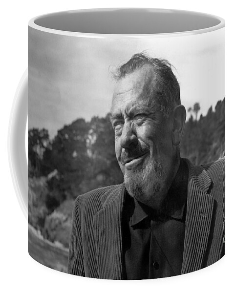 John Steinbeck Coffee Mug featuring the photograph John Steinbeck Pebble Beach, Monterey, California 1960 by Monterey County Historical Society