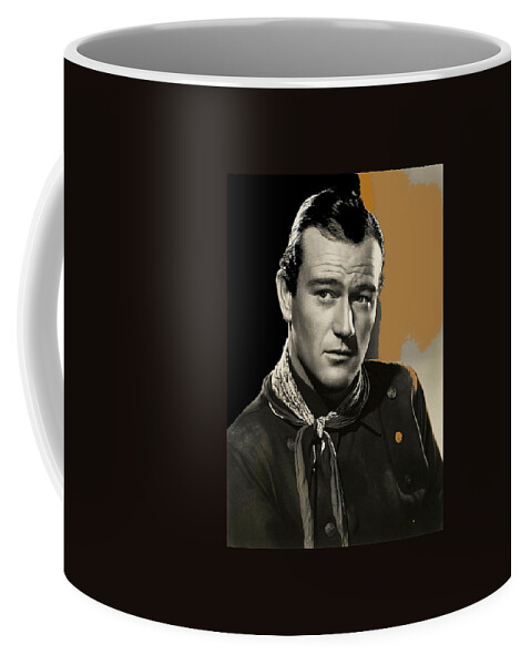 John Wayne Publicity Photo In Costume Stagecoach Color Added James Cagney John Ford Coffee Mug featuring the photograph John Wayne publicity photo in costume Stagecoach 1939-2009 by David Lee Guss
