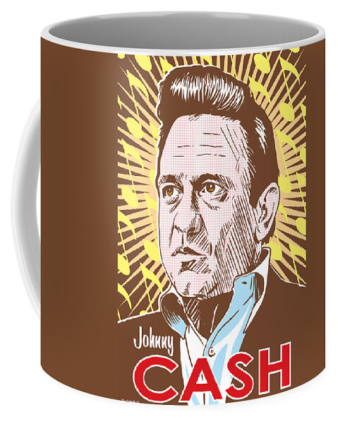 Outlaw Coffee Mug featuring the digital art Johnny Cash Pop Art by Jim Zahniser