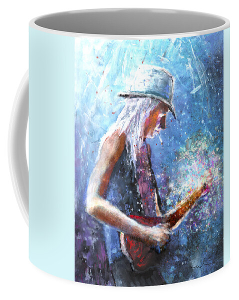 Music Coffee Mug featuring the painting Johnny Winter by Miki De Goodaboom