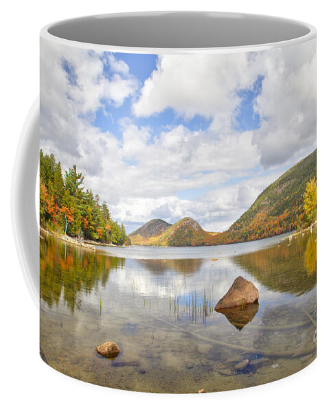 Fall Coffee Mug featuring the photograph Jordan Pond and The Bubbles Acadia National Park by Ken Brown
