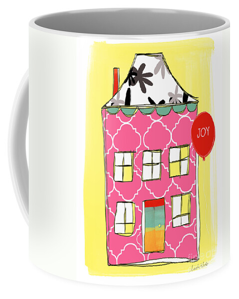House Coffee Mug featuring the painting Joy House Card by Linda Woods