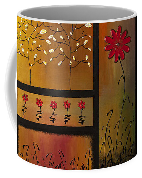 Flowers Coffee Mug featuring the painting Joyful Garden by Carmen Guedez