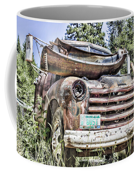 Chevrolet Truck Coffee Mug featuring the photograph Junkyard Series Chevrolet Truck by Cathy Anderson