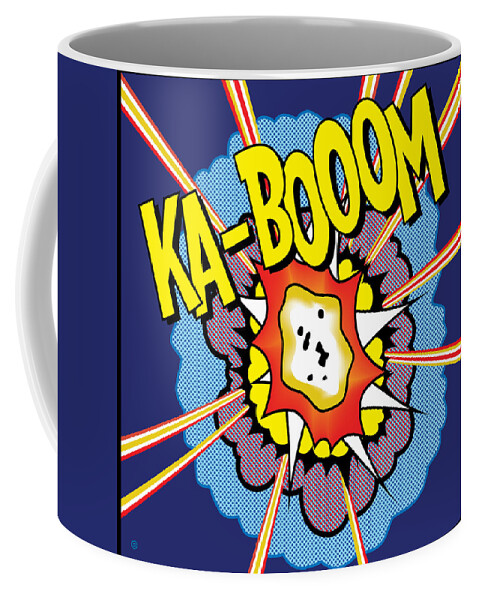Red Coffee Mug featuring the digital art Ka-Boom 2 by Gary Grayson