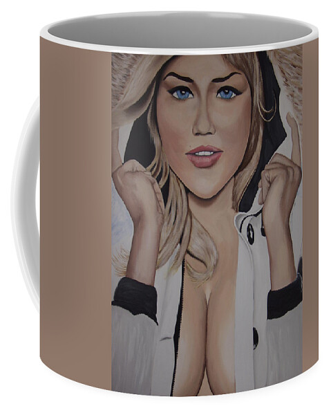 Model Coffee Mug featuring the painting Kate Upton by Dean Stephens