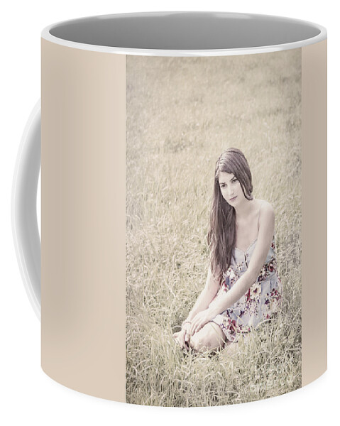 Girl Coffee Mug featuring the photograph Keep Me In Your Heart by Evelina Kremsdorf