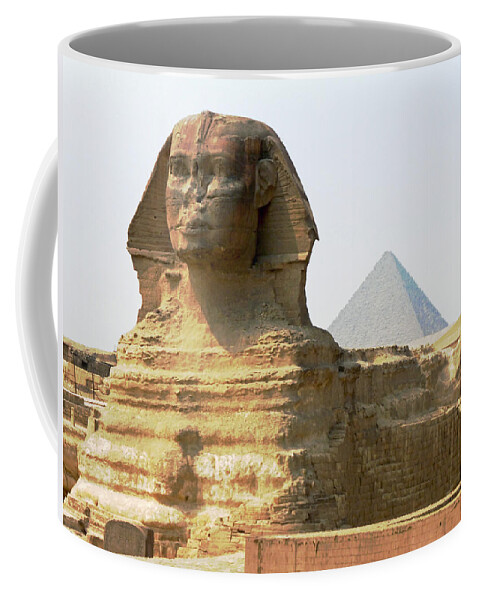 The Great Sphinx Coffee Mug featuring the photograph Khafra's Guardian by Anthony Baatz