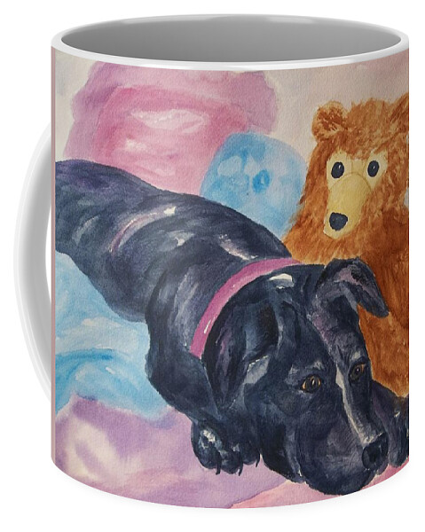 Pit Bull Coffee Mug featuring the painting Kiki by Ellen Levinson