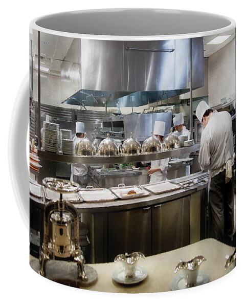 Kitchen Coffee Mug featuring the photograph Kitchen - The chefs at the Eiffel Tower Restaurant by Mike Savad
