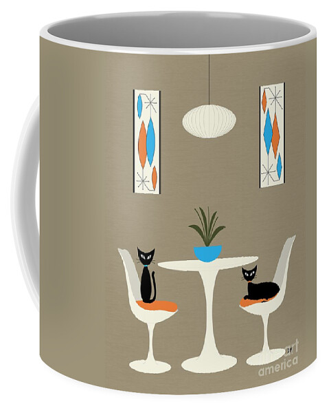 Mid-century Modern Coffee Mug featuring the digital art Knoll Table by Donna Mibus