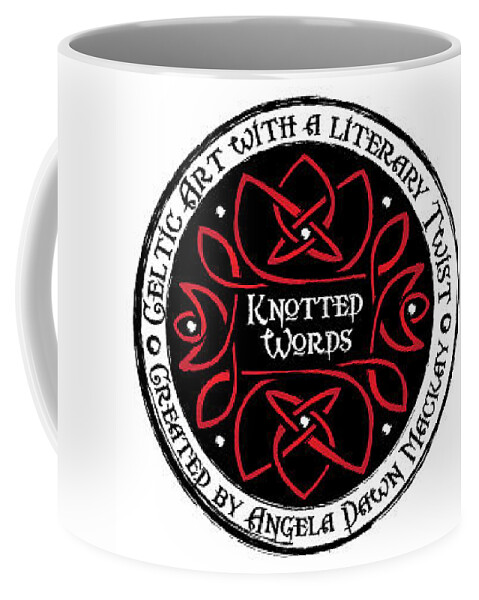 Knotted Words Celtic Art Coffee Mug featuring the digital art Knotted Words Celtic Art Logo by Celtic Artist Angela Dawn MacKay