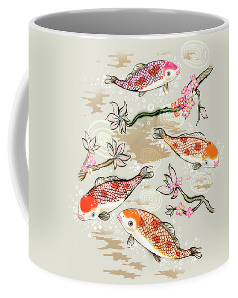 Animal Coffee Mug featuring the photograph Koi Fish Swimming In Pond by Ikon Ikon Images