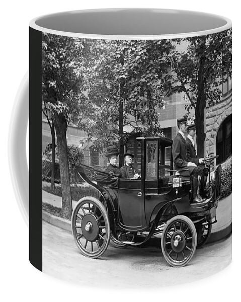 1900's Coffee Mug featuring the photograph Krieger Electric Carriage by Underwood Archives