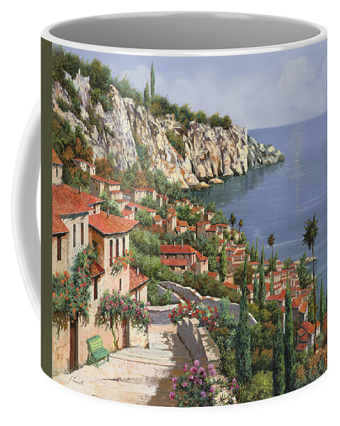Seascape Coffee Mug featuring the painting La Costa by Guido Borelli