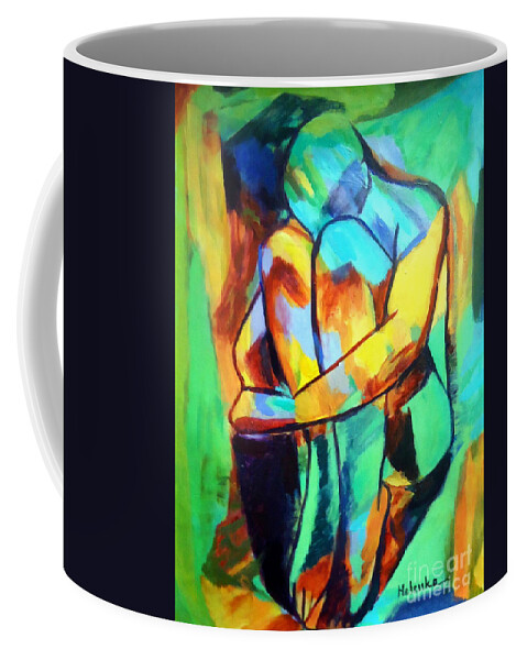 Nude Figures Coffee Mug featuring the painting La douleur de vivre by Helena Wierzbicki