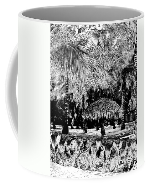Palm Coffee Mug featuring the photograph La Palapa Vertical Irfrared by Heather Kirk