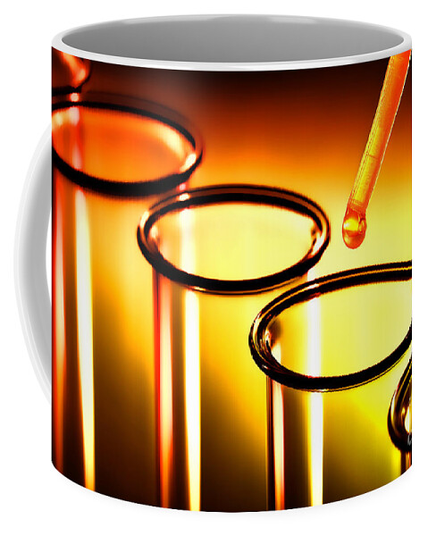 Test Coffee Mug featuring the photograph Laboratory Test Tubes in Science Research Lab by Science Research Lab