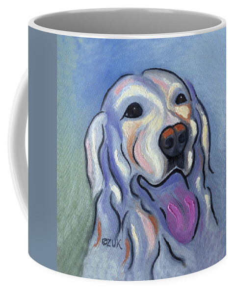 Painterly Dog Face Coffee Mug featuring the painting Labrador Retriever by Karen Zuk Rosenblatt