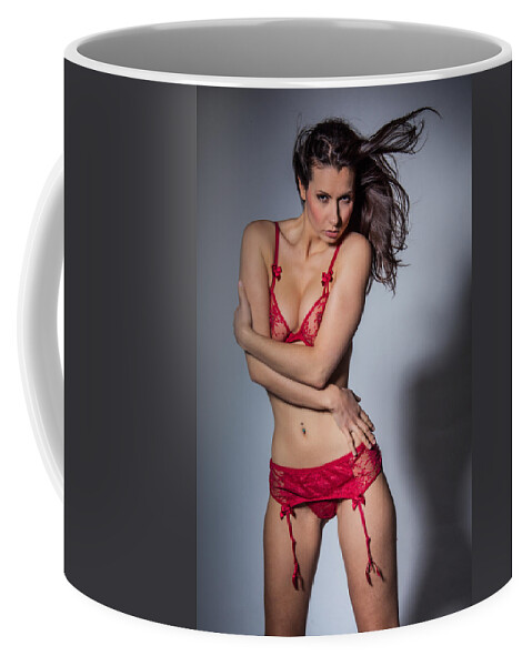 Nude Coffee Mug featuring the photograph Lady In Red by Ralf Kaiser