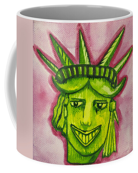 Lady Liberty Coffee Mug featuring the painting Lady Liberty Tillie by Patricia Arroyo