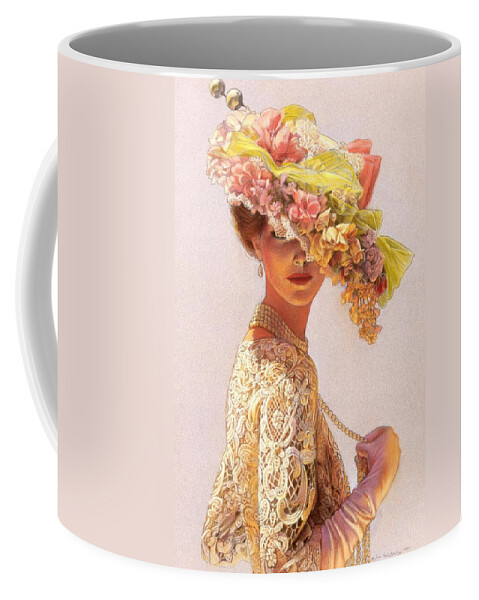 Portrait Coffee Mug featuring the painting Lady Victoria Victorian Elegance by Sue Halstenberg