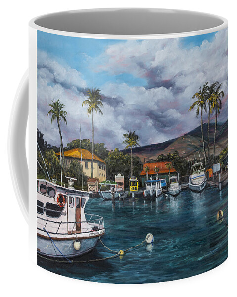 Landscape Coffee Mug featuring the painting Lahaina Harbor by Darice Machel McGuire