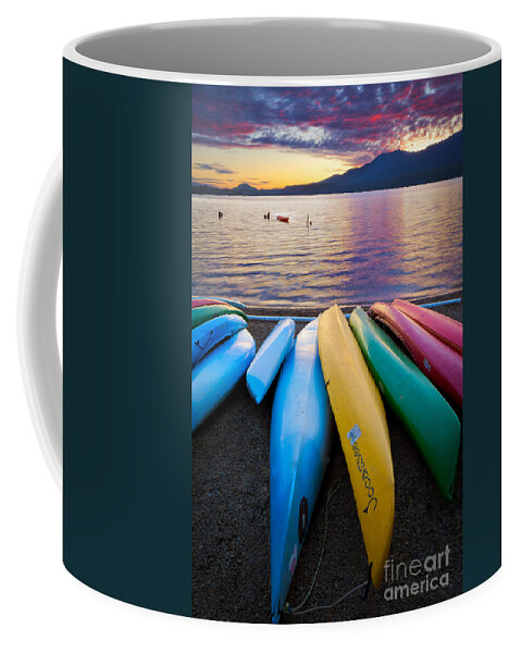 America Coffee Mug featuring the photograph Lake Quinault Kayaks by Inge Johnsson