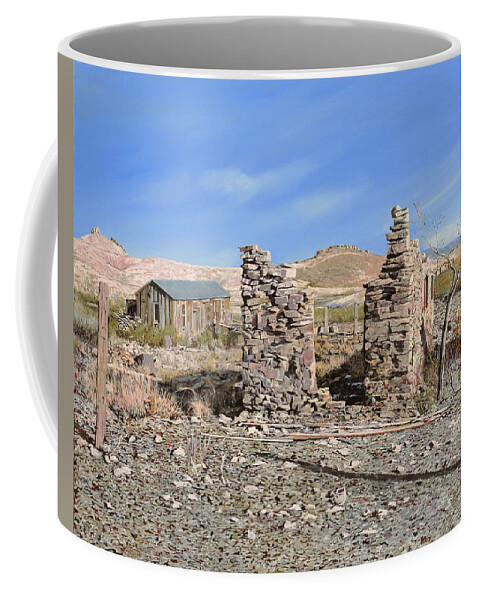 Lake Valley Coffee Mug featuring the painting Lake Valley-New Mexico by Guido Borelli