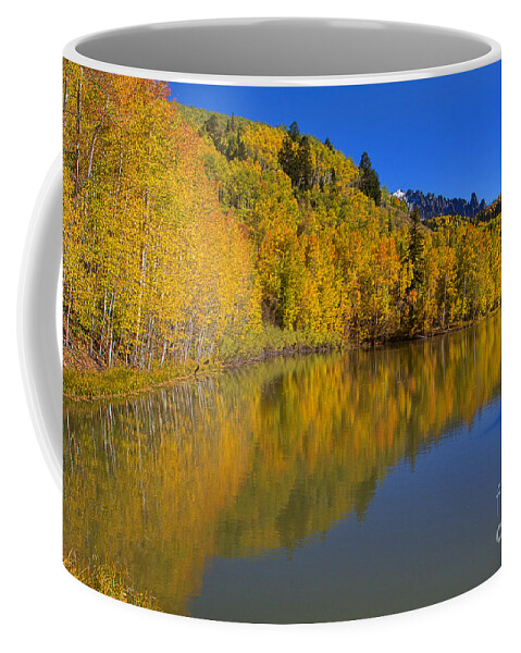 Autumn Colors Coffee Mug featuring the photograph Lakefront Reflection by Jim Garrison