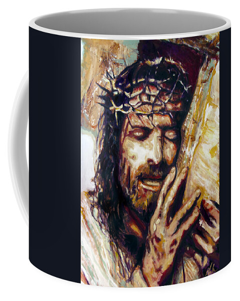 Jesus Coffee Mug featuring the painting Lamb of God by Steve Gamba