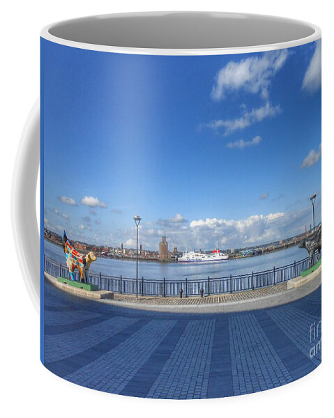 Lambanana Coffee Mug featuring the photograph Lambananas At Pier Head Liverpool by Joan-Violet Stretch
