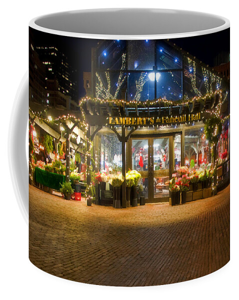 Quincy Market Coffee Mug featuring the photograph Lambert's at Faneuil Hall by Joann Vitali