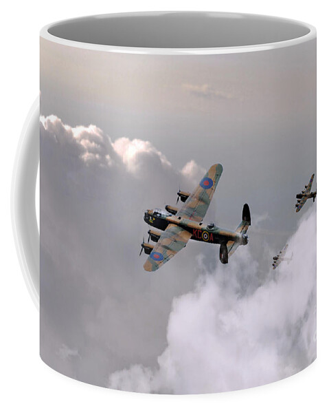 Lancaster Coffee Mug featuring the digital art Lancasters Forming Up by Airpower Art
