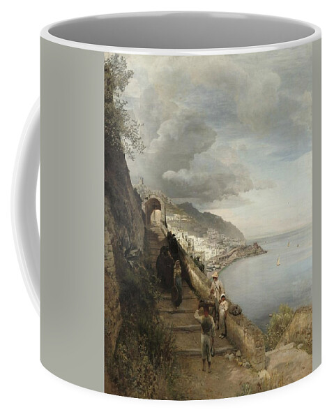Landscape By Oswald Achenbach Coffee Mug featuring the painting Landscape by MotionAge Designs