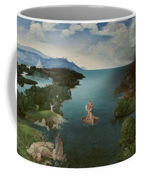 Landscape With Charon Crossing The Styx Coffee Mug featuring the digital art Landscape with Charon Crossing the Styx by Georgia Fowler